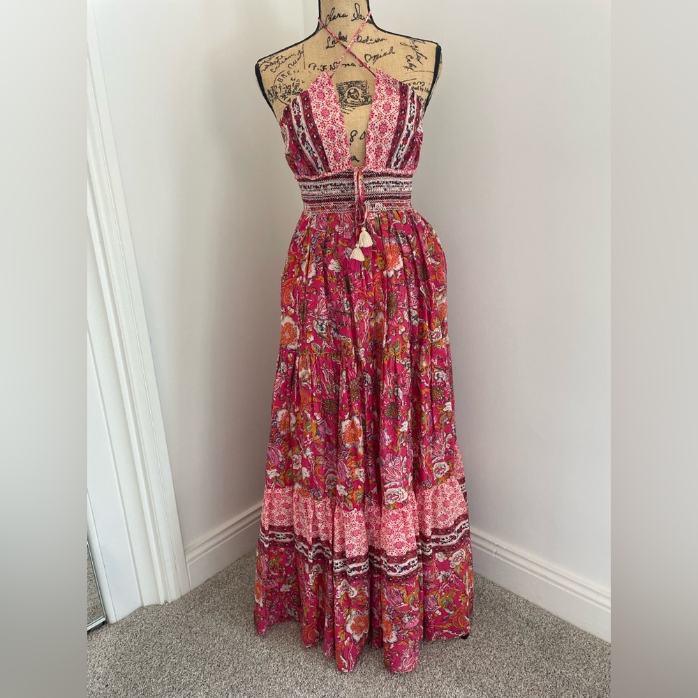 Beautiful Boho Maxi Dress with side pockets by Free People. NWT, XS.